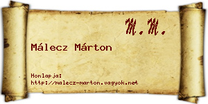 Málecz Márton névjegykártya